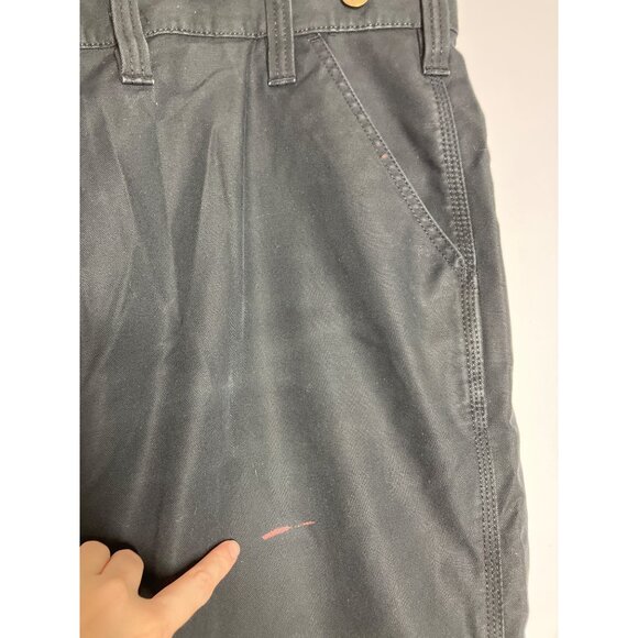 Carhartt Mens Black Buck Saw Logger Work Pants Size 44X30 FLAWED READ - Picture 2 of 9